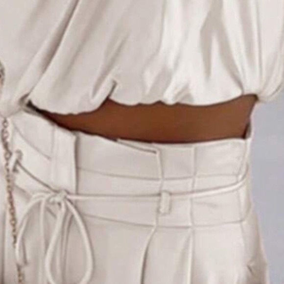 Classic Solid One Shoulder Wide leg Pants Set - Picture 7 of 8